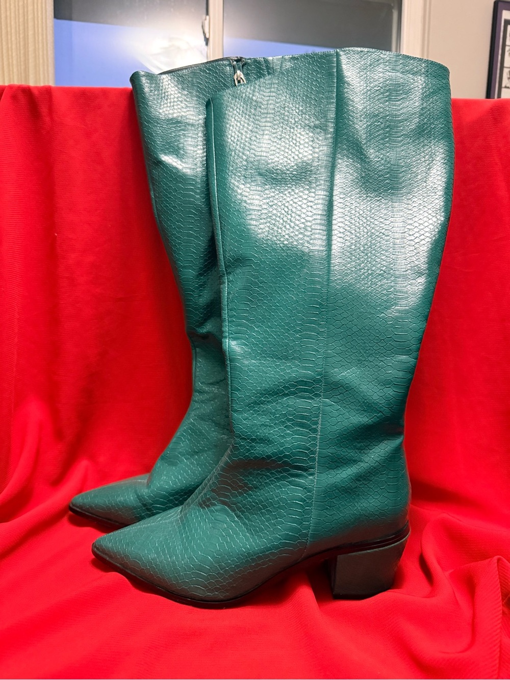 Eloquii Green Snake Knee high Boots - wide foot and calf!